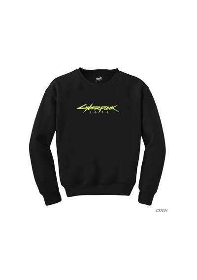Cyberpunk 2077 Logo Siyah Sweatshirt Siyah