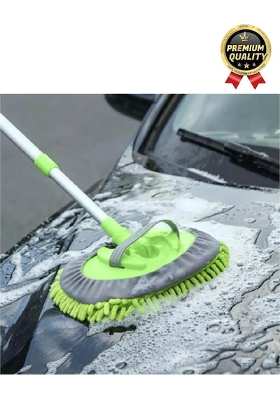 Çok Fonksiyonlu 180 Derece Dönen Mikrofiber Mop Çizmez Araba Otomobil Yıkama Uzun Sopalı Fırça Seti
