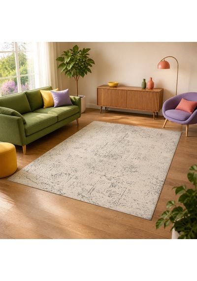 Kartela Halı Sina Halı Jüt Taban Dokuma Halı Açık Gri - 60 X 90 Cm
