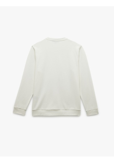 Koton Uzun Kollu Bisiklet Yaka Basic Sweatshirt Beyaz 6wam70090mk Beyaz