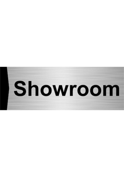 Showroom 10x20cm Gümüş Renk Metal Yönlendirme Levhası