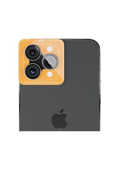 Piili Apple iPhone Uyumlu 15 Pro / 15 Pro Max Hd Kamera Lens Koruyucu - Titanyum Çerçeveli