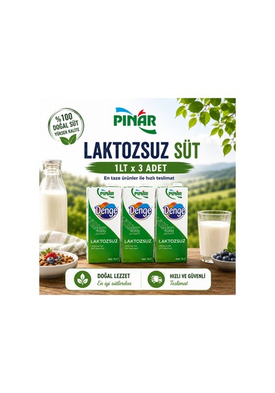 Denge Laktozsuz Süt 1lt X 3 Adet