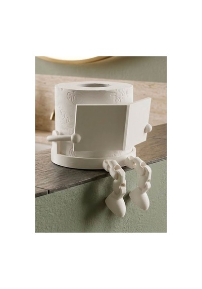 Kitap Okuyan Tuvalet Kağıdı Tutucusu 3d Baskı Eklemli Eğlenceli Banyo Aksesuarı Beyaz