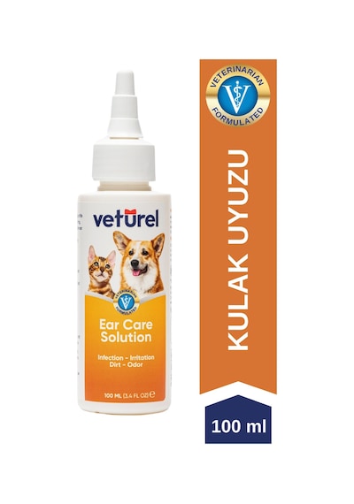 Veturel Kedi Kulak Temizleme Solüsyonu Kir Kaşıntı Koku  Bakım 100 ML