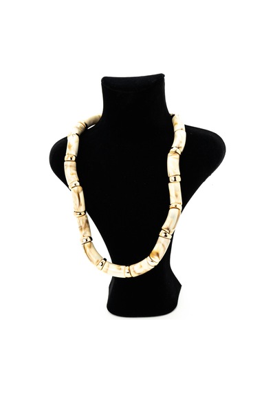 Biem Kemik Krem Kolye Gold/gümüş