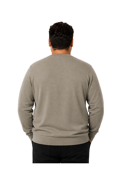 Battalmoda Erkek Büyük Beden Vizon V Yaka Pamuklu Kazak 3xl-4xl-5xl-6xl