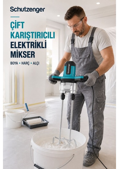 2600w Çift Karıştırıcılı Alçı Boya Harç Karıştırıcı Elektrikli Makine Mavi 725x