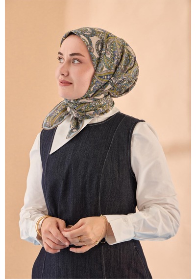 Silk Home Yaz Esintisi Eşarp 150002-06 Vizon, Bej, Lila Mavi, Sarı