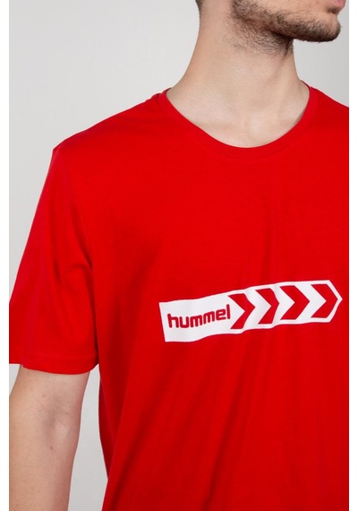 Hummel Armin Pamuklu Antrenman Tişört Kırmızı Baskılı
