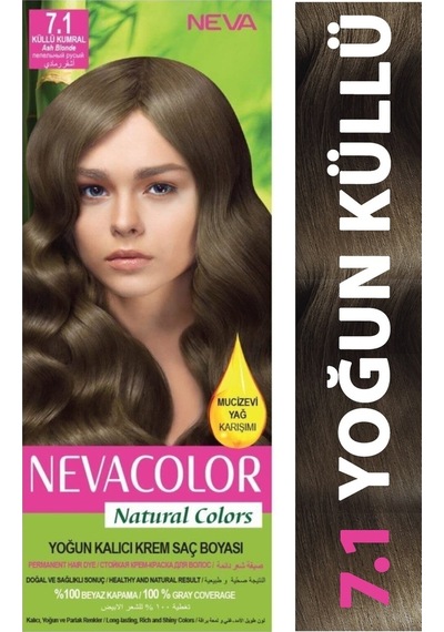 Neva Color Natural Colors 7.1 Küllü Kumral - Kalıcı Krem Saç Boyası Seti