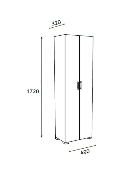 Kayra 2 Kapak 8 Raflı Çok Amaçlı Dolap - Beyaz Beyaz