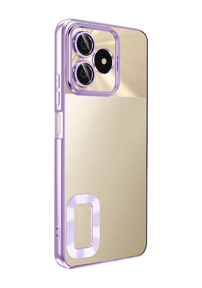 Realme Note 50 Kılıf Kamera Korumalı Logo Gösteren Zore Omega Kapak Rose Gold