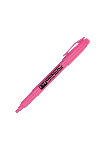 Kraf Kalem Tipi Fosforlu Kalem 340 Pembe 12 Adet Çok Renkli