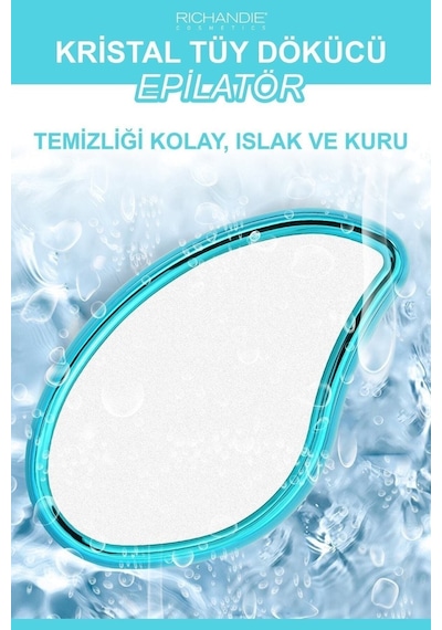 Crystal Eraser Epilasyon Aleti Tüy Silgisi Tüy Alıcı Fiziksel Kristal Tüy Dökücü Epilatör Mavi