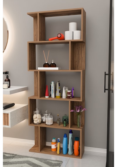 Scala 5 Raflı Banyo Dolabı Banyo Rafı Çok Amaçlı Dolap-meşe Meşe