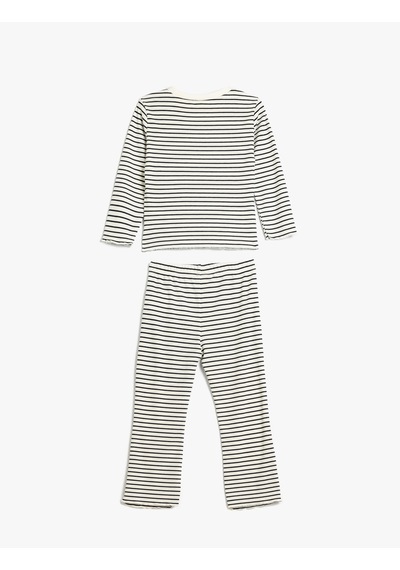 Koton 2'li Kaşkorse Takım Uzun Kollu Tişört Ve Pantolon Takımı Ekru Çizgili 5wmg10186ak Ekru Çizgili Ekru Koton 2'li Kaşkorse Takım Uzun Kollu Tişört Ve Pantolon Takımı Ekru Çizgili 5wmg10186ak Ekru Çizgili Ekru