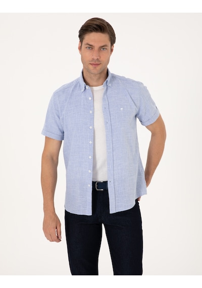 Pierre Cardin Erkek Mavi Gömlek Kısa Kollu 50307073-vr036 Mavi