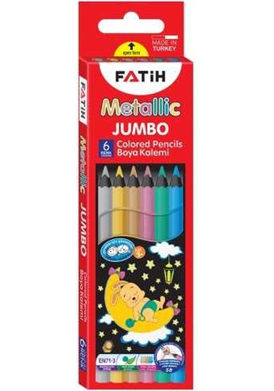 Fatih Kuru Boya Tam Boy Jumbo Metalik 6 Lı 33360 Çok Renkli