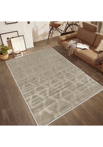 Rovigo Home Dijital Baskı Yıkanabilir Kaymaz Taban Salon Halısı Rvg0505 Bej