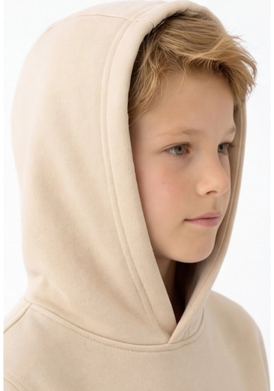 Esila Kids Çocuk Eşofman Takımı Kapüşonlu 3 İp 5-10 Yaş Bej