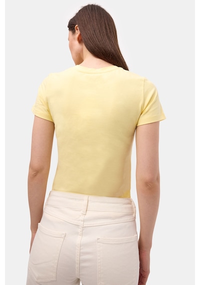 Itsbasic Kadın Light Sarı S6-108 Bisiklet Yaka %100 Organik Pamuk Esnek Kumaş T-shirt