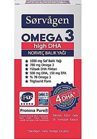 Omega 3 High Dha Norveç Balık Yağı 50 Kapsül