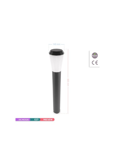 ACK Comet 800 - E27 Bahçe Aydınlatma Armatürü 80cm Diğer
