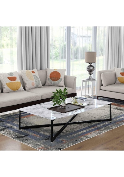 Kaymaz Taban Yıkanabilir Halı Mutfak, Salon, Yatak Odası İçin Modern Dijital Baskı Halı Slnhalı01 - 0002 Çok Renkli