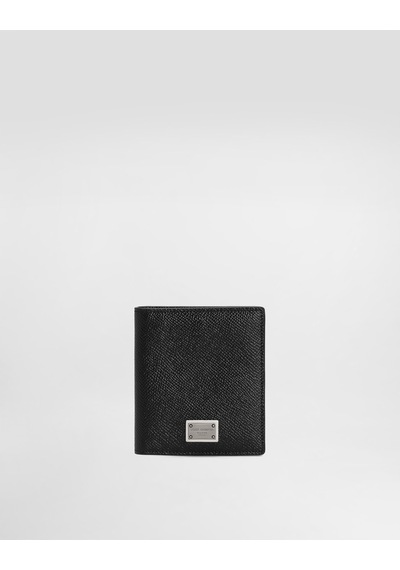 Dolce & Gabbana Dauphine Folding Cardholder Made Of Embossed Calfskin Siyah