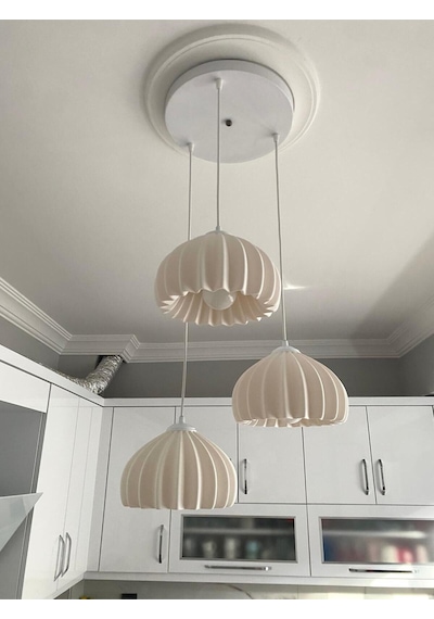 Solis Modern 3 Lü Sarkıt Avize Salon Ve Mutfak Aydınlatması Şık Bohem Tarz Nestvibe Beyaz
