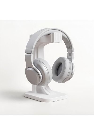Happy3dworld Geometrik Kulaklık Standı, 3d Baskı Mat Beyaz Minimalist Masaüstü Düzenleyici