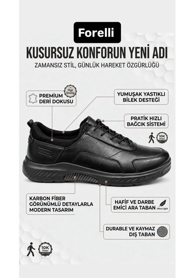 Forelli Erkek Kışlık Su Geçirmez Kaydırmaz Hakiki Deri Casual Ayakkabı Ortopedik Tarz siyah Forelli Erkek Kışlık Su Geçirmez Kaydırmaz Hakiki Deri Casual Ayakkabı Ortopedik Tarz siyah