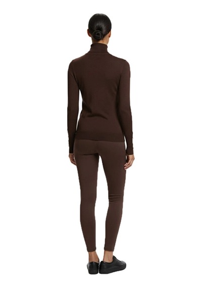 On Fashion Kadın Dik Yaka Basic Kahverengi Kazak 63514 Kahve
