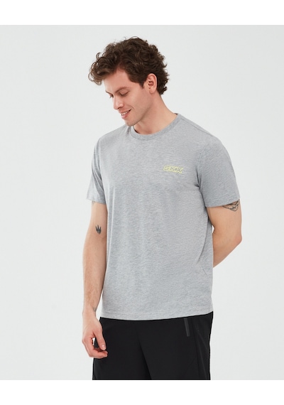 Skechers Graphic T-Shirt M Short Sleeve Erkek Gri Melanj Tshirt S241054-036
