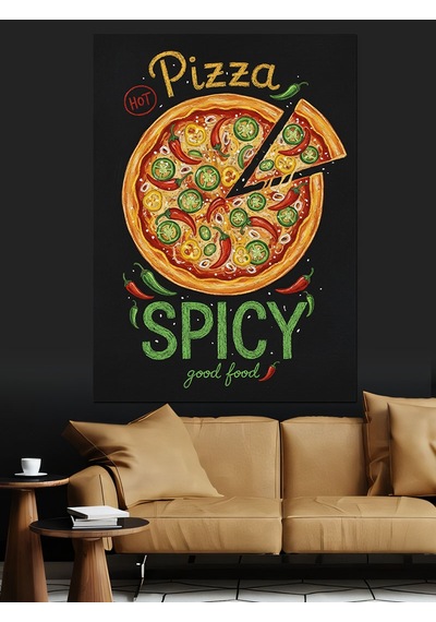 "acı Soslu" Pizza Posteri Dekoratif Kanvas - Mdf Ahşap Tablo