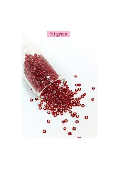 Dökme Cam Kum Boncuk 8/0 3 Mm - 60 Gram - Koyu Kırmızı - Bnc224