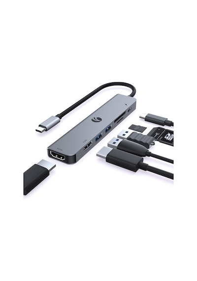 Vcom Cue39 Type-c To Hdmi 4k 60hz +hdmi 1080p 60hz +usb3.0+sd2.0+tf2.0+pd 3.0 100w Çoklayıcı