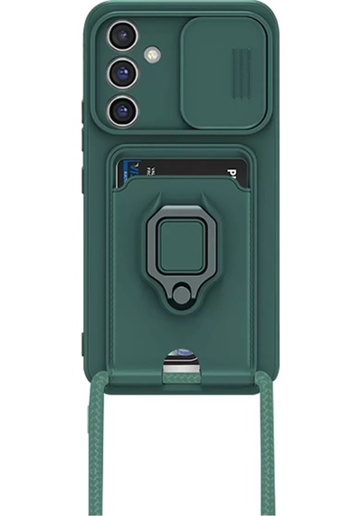 Newface Samsung Galaxy A05s Kılıf Zuma Kartvizitli Yüzüklü Silikon - Yeşil