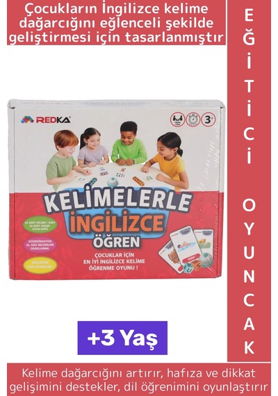 Eğitici Çocuk Dikkat Hafıza Kelime Dil Öğrenimi Gelişimi Eğlenceli Kelimelerle İngilizce Öğren Oyunu