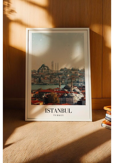 İstanbul Türkiye Vintage Seyahat Posteri Çerçeveli Tablo - Premium Tarihi Yarımada Elit Duvar Dekoru Beyaz İstanbul Türkiye Vintage Seyahat Posteri Çerçeveli Tablo - Premium Tarihi Yarımada Elit Duvar Dekoru Beyaz