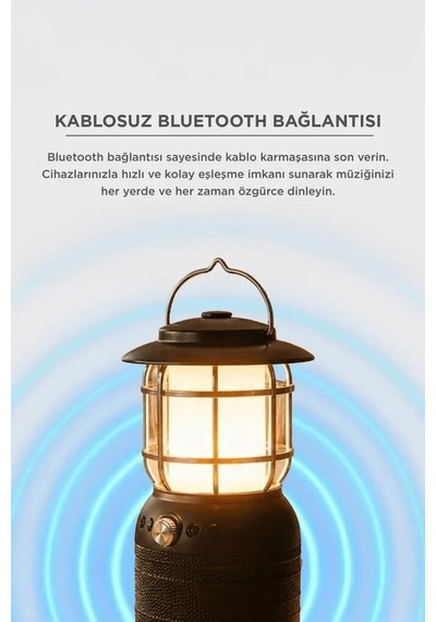 Özel Seri Bluetooth Hoparlör Mikrofonlu Fener Sd08 Siyah Taşınabilir Vintage Ses