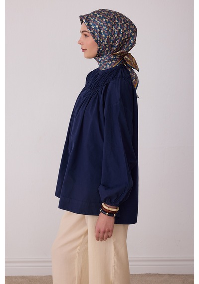 Belli Geometrik Desen %100 Twill İpek Eşarp Be03 Hardal