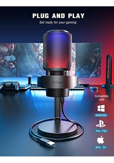 Fıfıne Usb Mikrofon, Oyun Mikrofonu, Yayın Podcast Stüdyosu İçin, Mikrofon Usbc, Ps4 Ps5 Mac İçin, Rgb Kontrollü, Sessize Alma Şalteri, Kulaklık Bağlantısı, Pop Filtre Fıfıne Usb Mikrofon, Oyun Mikrofonu, Yayın Podcast Stüdyosu İçin, Mikrofon Usbc, Ps4 Ps5 Mac İçin, Rgb Kontrollü, Sessize Alma Şalteri, Kulaklık Bağlantısı, Pop Filtre