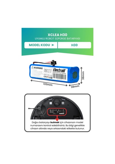 Xclea H30 Uyumlu Batarya 6400mah Pil