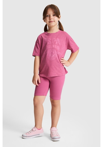 U.S. Polo Assn. Kız Çocuk Fuşya Tişört 50325688-vr023 Fusya