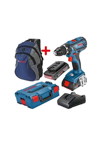 Bosch GSR 18V-28 (2 x 2.0 AH) Çift Akülü Vidalama + L-Boxx + Sırt Çantası + V-Line 103 Parça Uç Seti