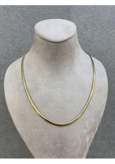 Sefa Gold 14 Ayar Altın İtalyan Balık Sırtı Zincir Kolye 3,5 MM