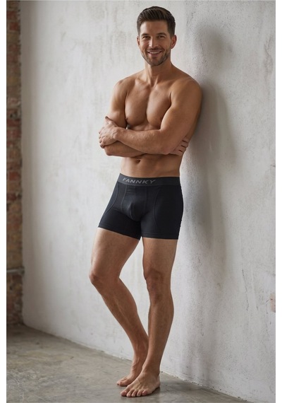 Womanandkids Night Siyah Erkek Trend Nefes Alan Relaxed Boxer