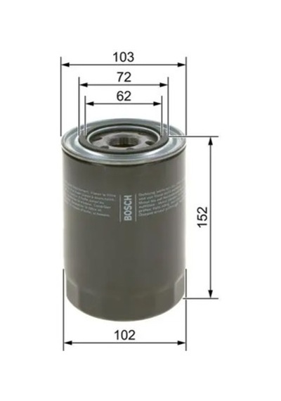 Bosch 09864b7036 Yag Filtresi 1230a154 1269907 2446r332d11